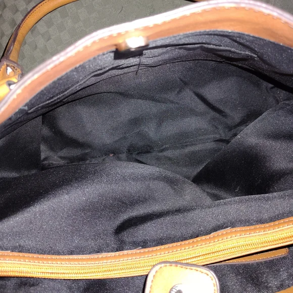 👜 Vintage Merona Cognac Vegan Leather Tote Bag - Picture 5 of 11